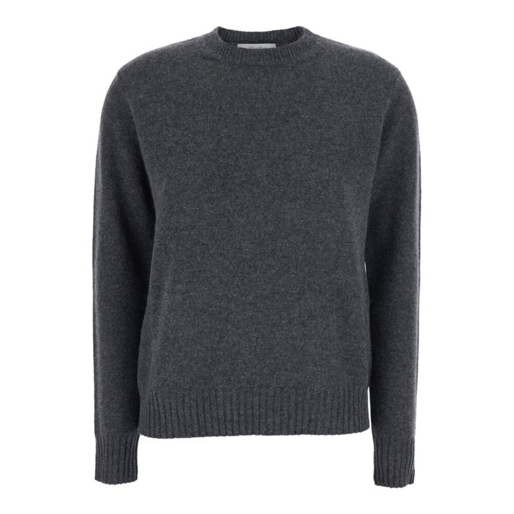 Max Mara Women Gray V-Neck Long Sleeve Wool Sweater For Women